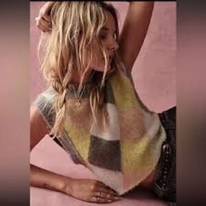 Free People Argyle Quinn Sweater Vest Pullover Menswear Small Multicolor wool